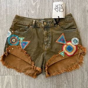 Chaser Embroidered Patch Shorts NWT